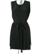 Kacey Devlin Collapse Back Tie Neck Dress - Black