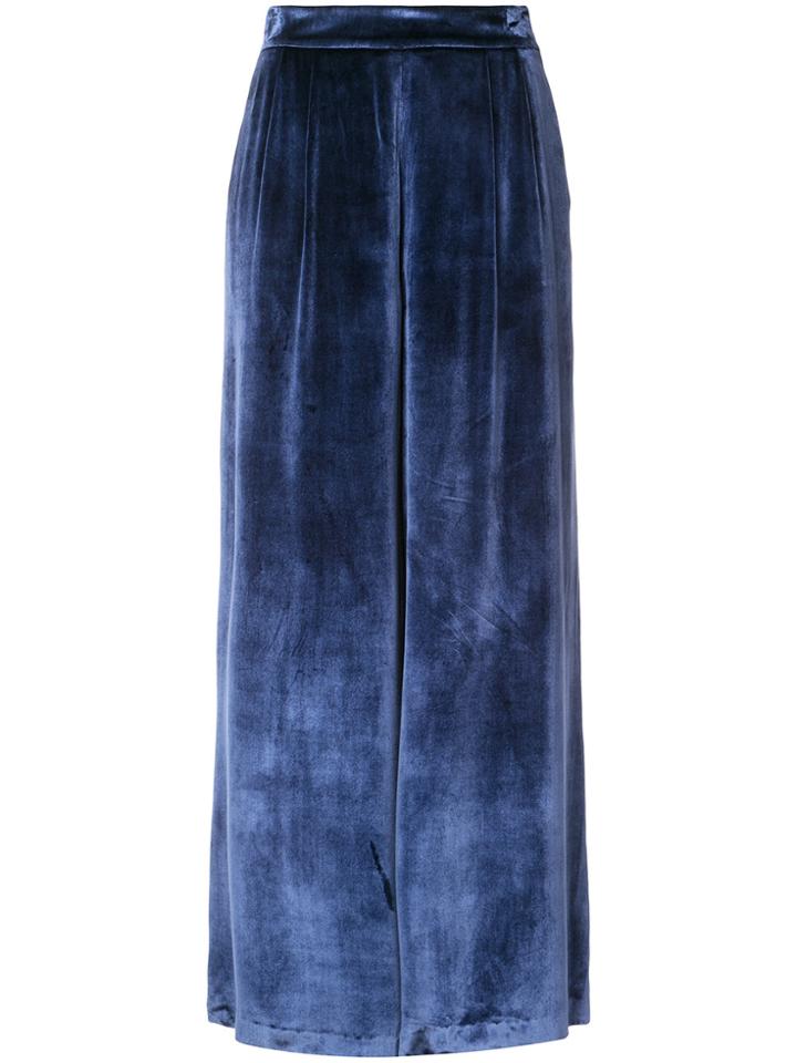 Fleur Du Mal Flared High-waisted Trousers - Blue