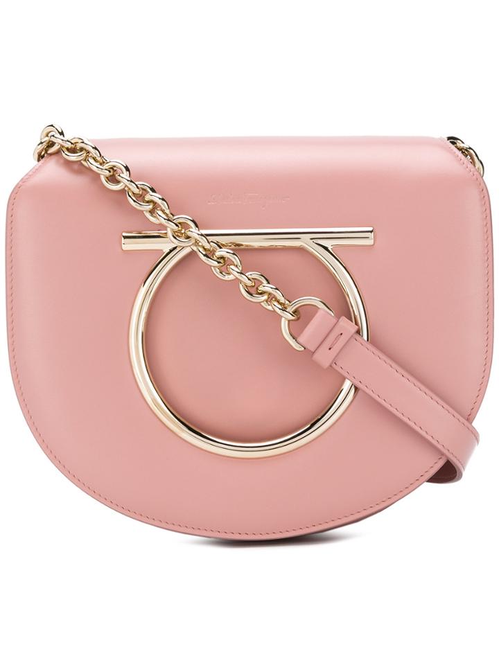 Salvatore Ferragamo Gancini Flap Bag - Pink & Purple