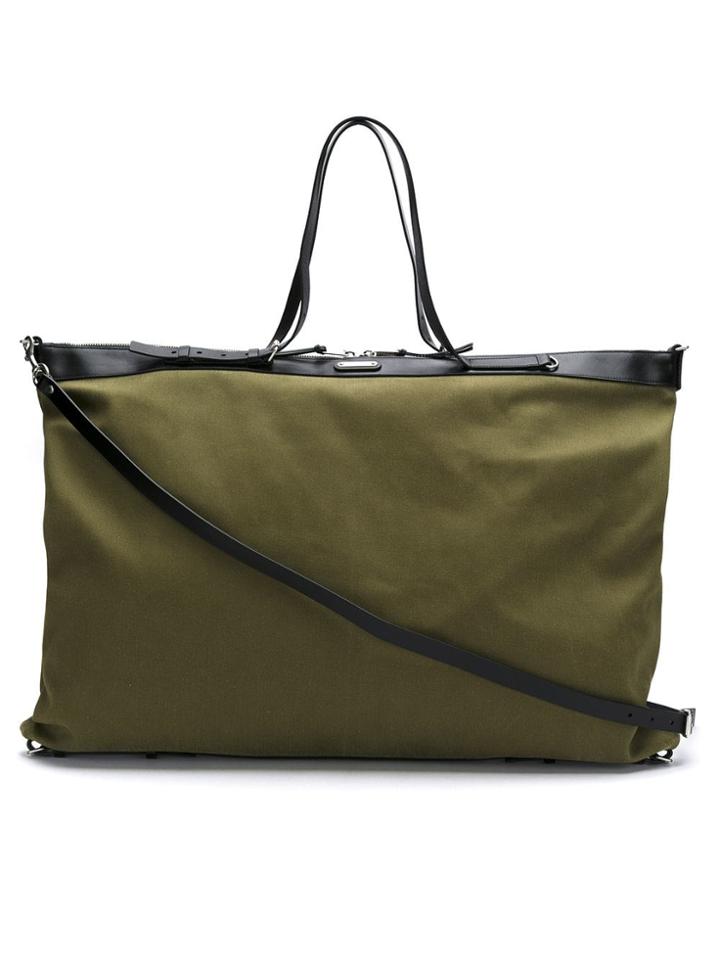 Saint Laurent Id Large Convertible Bag In Gabardine - Green