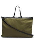 Saint Laurent Id Large Convertible Bag In Gabardine - Green