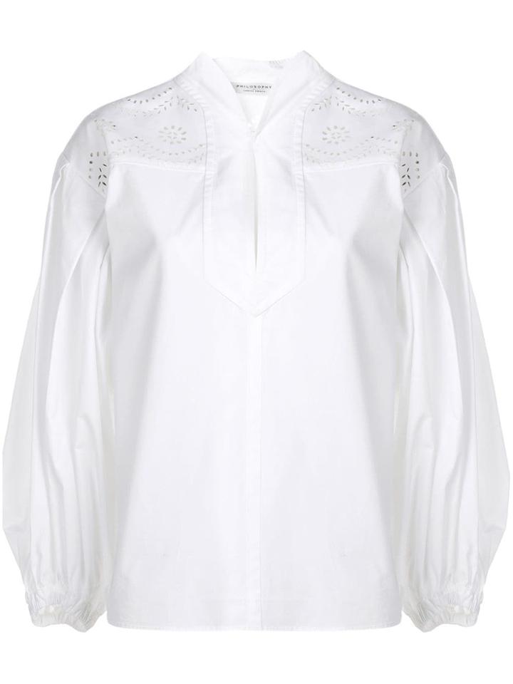 Philosophy Di Lorenzo Serafini Broderie Anglaise Blouse - White