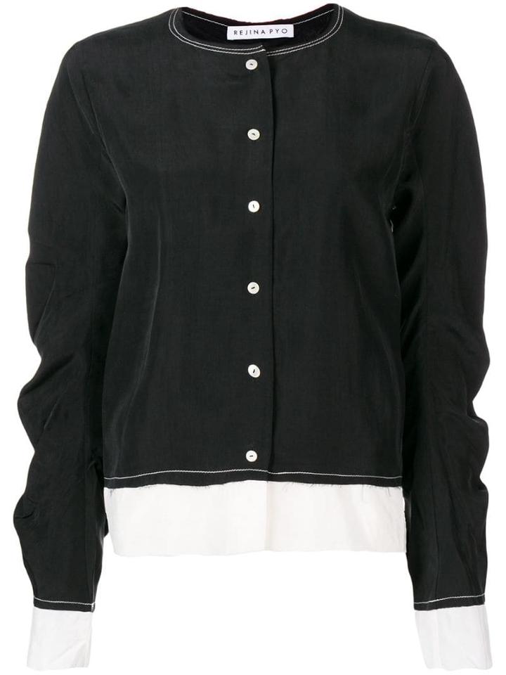 Rejina Pyo Contrast Stitching Shirt - Black