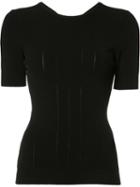 Rochas Cut-out Knitted Top, Women's, Size: 44, Black, Polyamide/viscose