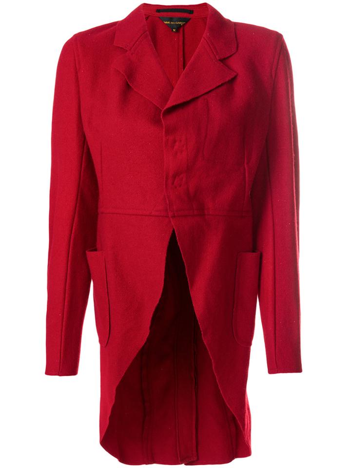 Comme Des Garçons Curved Hem Jacket - Red