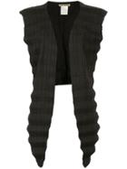 Issey Miyake Vintage Pleated Open Vest - Black