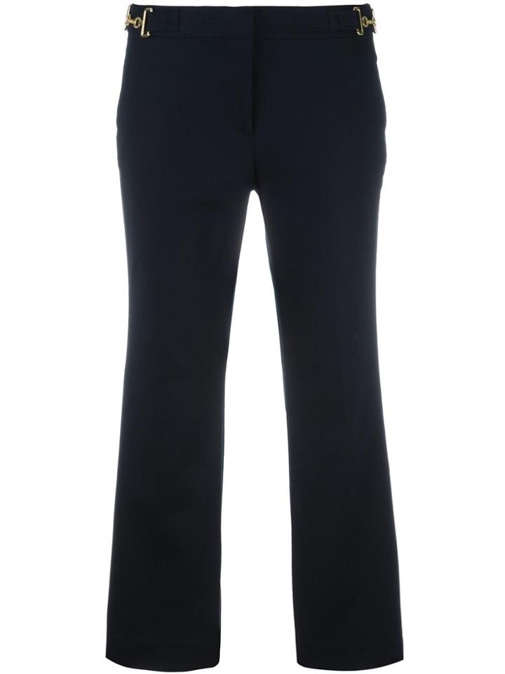 Michael Michael Kors Bell Bottom Cropped Trousers - Blue