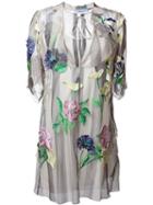 Blumarine Floral Print Dress, Women's, Size: 44, Grey, Spandex/elastane/silk