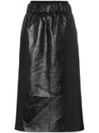 Givenchy Gathered-waist Lambskin Knee-length Skirt - Black