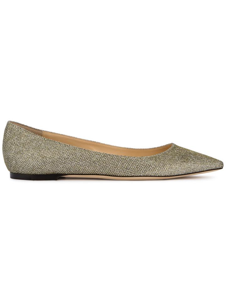 Jimmy Choo Romy Flat Lurex Ballerina Flats - Metallic