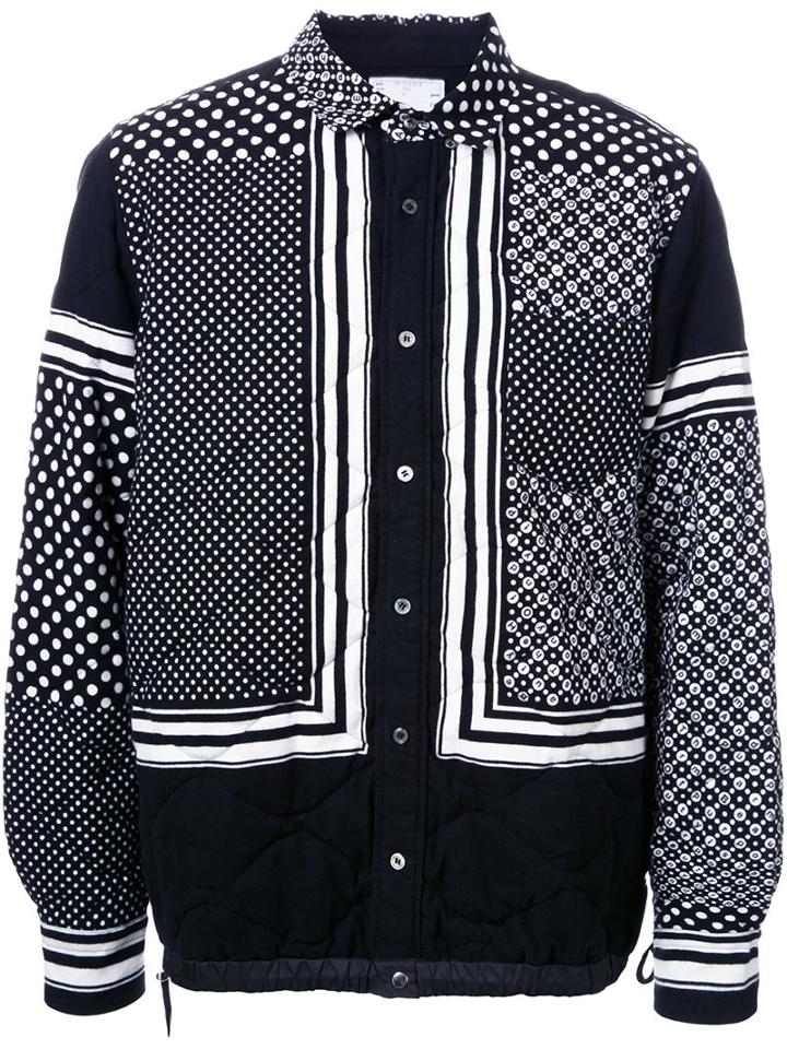 Sacai Scarf Print Shirt Jacket