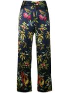 F.r.s For Restless Sleepers Jungle Print Straight Trousers - Blue