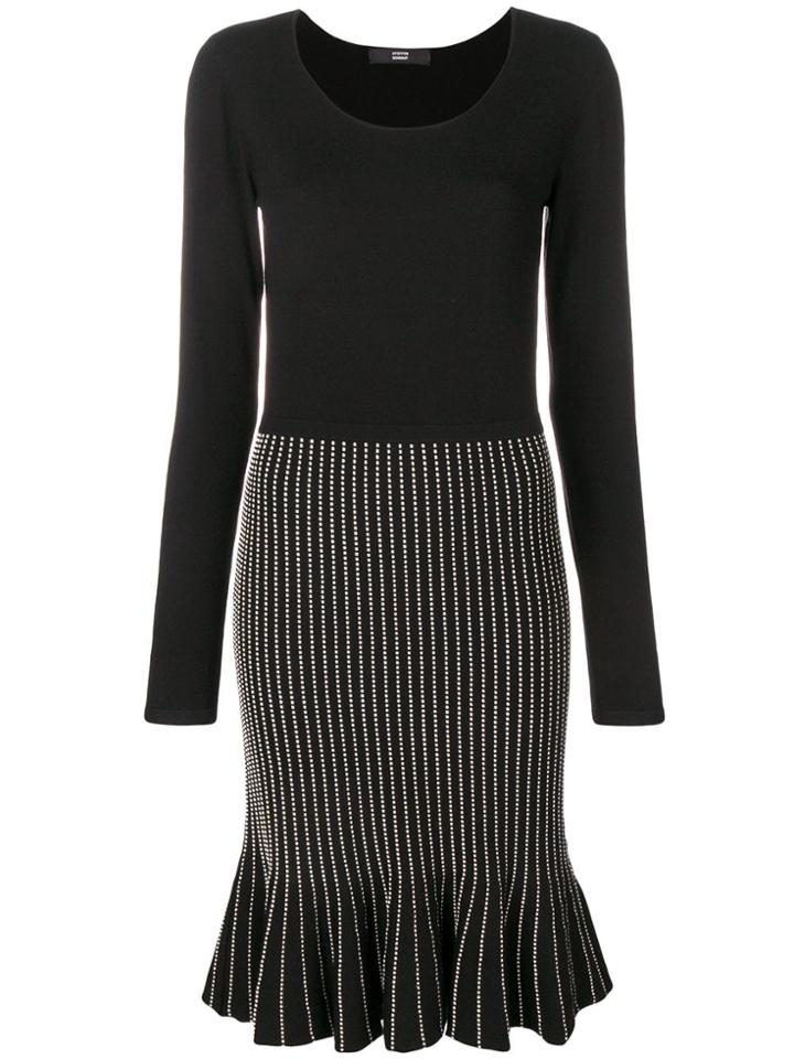 Steffen Schraut Knitted Peplum Dress - Black