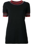 Missoni Geometric Collar Embroidery T-shirt, Women's, Size: Medium, Black, Nylon/polyester/rayon