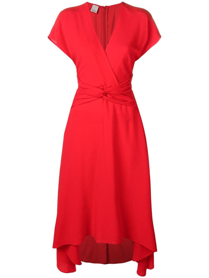 Pinko Asymmetric Midi Dress - Red