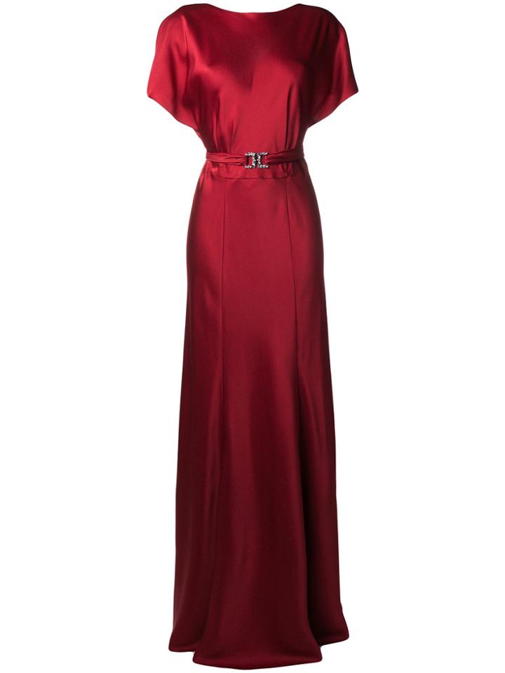 Alberta Ferretti Wrap Back Gown - Red