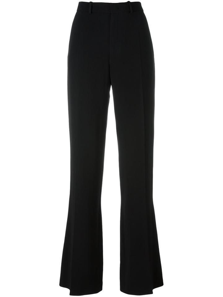 Joseph Pleated Straight Leg Trousers, Women's, Size: 40, Black, Viscose/acetate/spandex/elastane