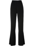 Joseph Pleated Straight Leg Trousers, Women's, Size: 40, Black, Viscose/acetate/spandex/elastane