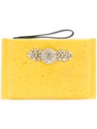 Christopher Kane Rhinestone Embellished Sponge Clutch - Yellow &