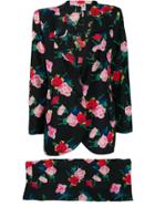Emanuel Ungaro Pre-owned 1980's Floral Skirt Suit - Black