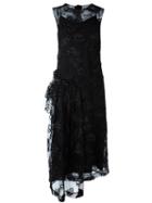 Simone Rocha Semi Sheer Overlay Asymmetric Dress, Women's, Size: 8, Black, Spandex/elastane/acetate/polyester/polyester