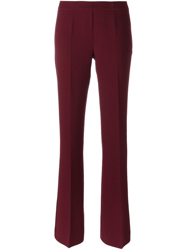 P.a.r.o.s.h. Pleated Bootcut Trousers, Women's, Size: Medium, Red, Polyamide/spandex/elastane/wool