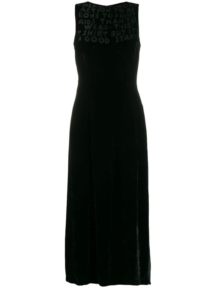 Mm6 Maison Margiela Charity Aids Print Dress - Black