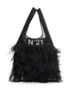 Nº21 Classic Shopper With Feathers - Black