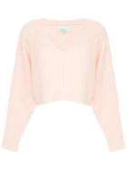 3.1 Phillip Lim Cropped V-neck Jumper - Pink