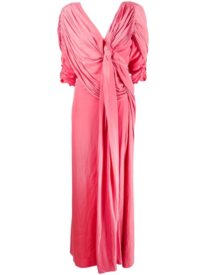Lanvin Pleated Floor Length Gown - Pink
