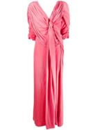 Lanvin Pleated Floor Length Gown - Pink
