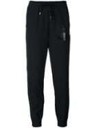 Love Moschino Logo Patch Sweatpants, Women's, Size: 42, Black, Polyester/spandex/elastane