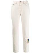 Mr & Mrs Italy Embroidered Skinny Trousers - Neutrals