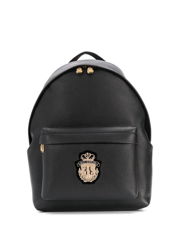 Billionaire Logo Patch Backpack - Black
