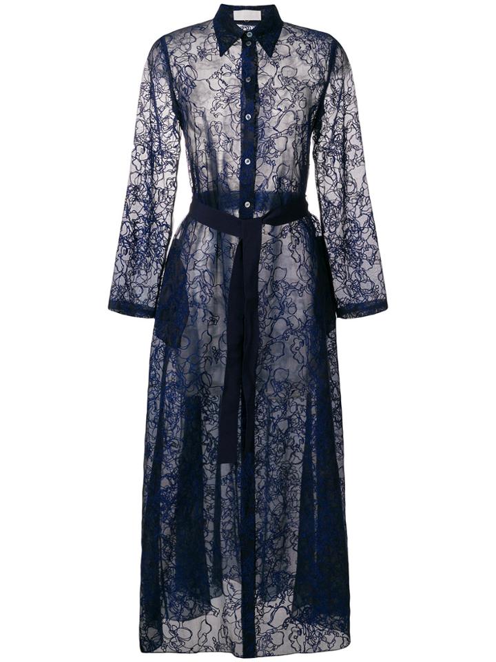 Mantu Belted Shirt Dress - Blue