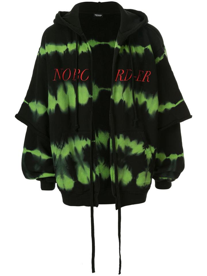 Christian Dada Tie-dye Hooded Jacket - Black