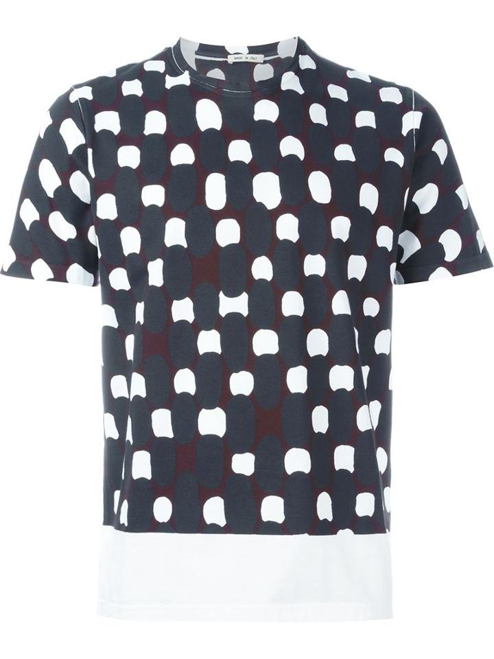 Marni Contrasted Back Printed T-shirt, Men's, Size: 52, White, Cotton