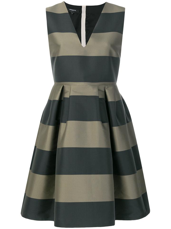 Rochas Striped Flared Dress - Green