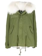 Mr & Mrs Italy Fur-trim Mini Parka Coat - Green