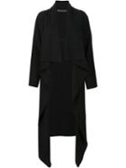 Denis Colomb Long Redingote Coat, Women's, Size: Small, Black, Camel Hair
