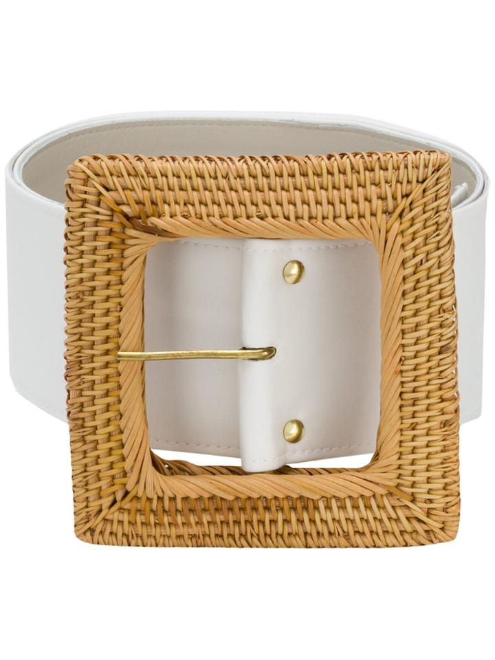 Cult Gaia Sylvie Buckle Belt - White