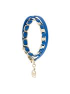 Salvatore Ferragamo Gancini Link Wrap Bracelet - Blue