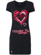 Philipp Plein - Heart Print T-shirt - Women - Cotton - Xs, Black, Cotton