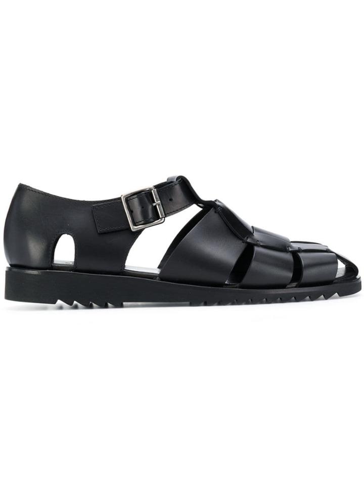 Paraboot Cut Out Sandals - Black