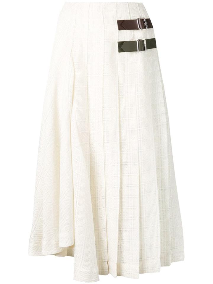 Victoria Beckham Buckle Detail Skirt - White