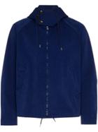 Ten C Anorka Hooded Crop Cotton Jacket - Blue