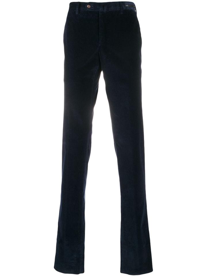 Pt01 Slim Velvet Chinos - Blue