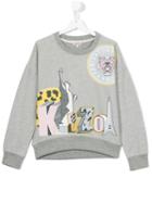 Kenzo Kids - Logo Print Sweatshirt - Kids - Cotton - 16 Yrs, Girl's, Grey