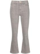 Frame Plaid Pattern Cropped Trousers - Black