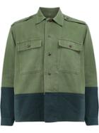 Myar Colour Blocked Military Jacket - Green